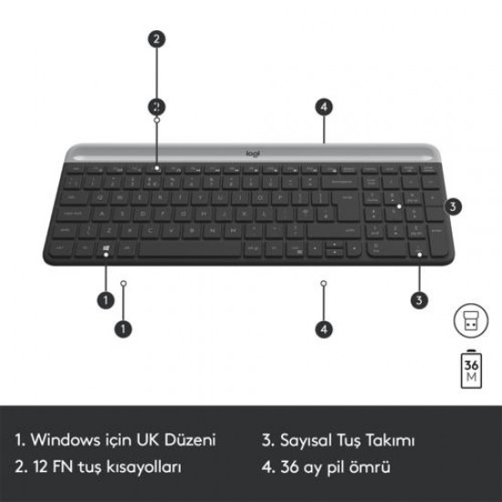 Logitech MK470 Klavye Mouse Kablosuz 920-009435 SY