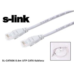 S-Link SL-CAT606 CAT6 Kablo 0,6 Metre Gri